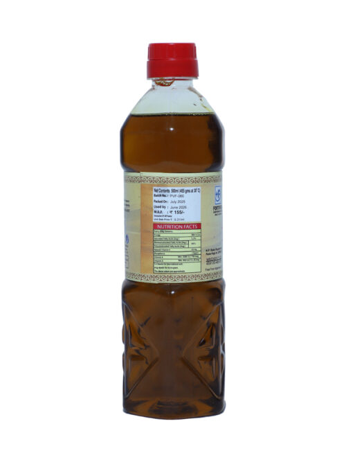 PV FORTIFIED KACHI GHANI MUSTARD OIL GRADE-I WITH ADDED VITAMINS A&D PET BOTTLE 500 ML - Image 4