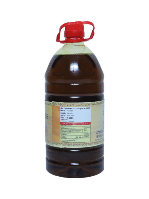 PV FORTIFIED KACHI GHANI MUSTARD OIL GRADE-I WITH ADDED VITAMINS A&D PET BOTTLE 2 LTR - Image 4