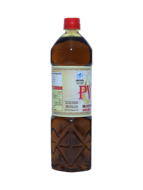 PV FORTIFIED KACHI GHANI MUSTARD OIL GRADE-I WITH ADDED VITAMINS A&D PET BOTTLE 1 LTR - Image 4